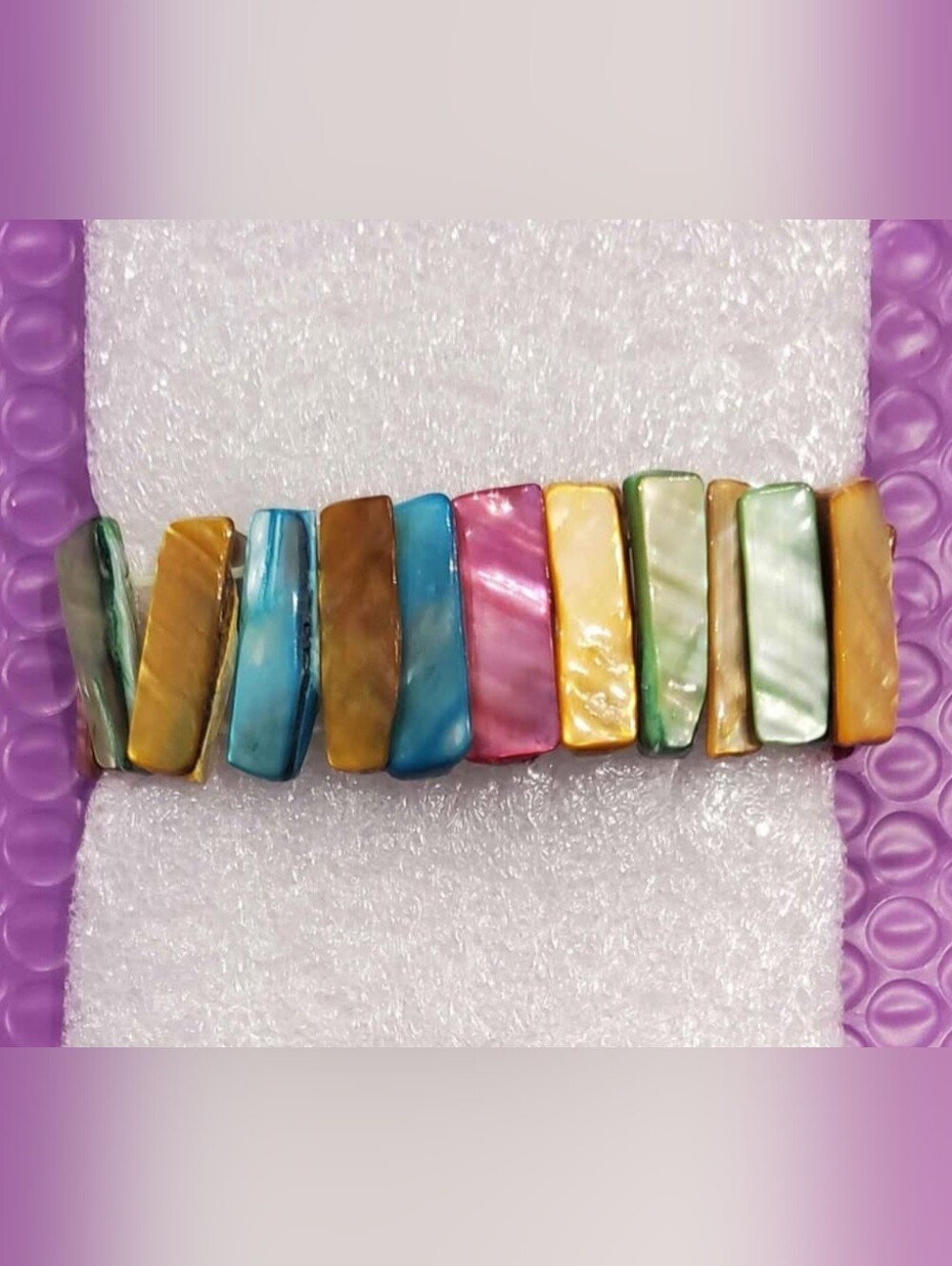 Multicolor Shell Bar Elastic Bracelet Women's Wrist Jewelry